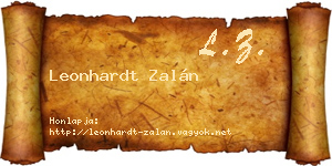 Leonhardt Zalán névjegykártya